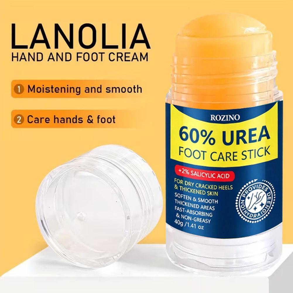 Urea Foot Cream - 尿素60％配合のフットケアクリーム 40g。保湿、水分補給、角質除去、栄養補給、乾燥やひび割れした足の肌をなめらかにする。男性・女性向けの毎日のスキンケアに。