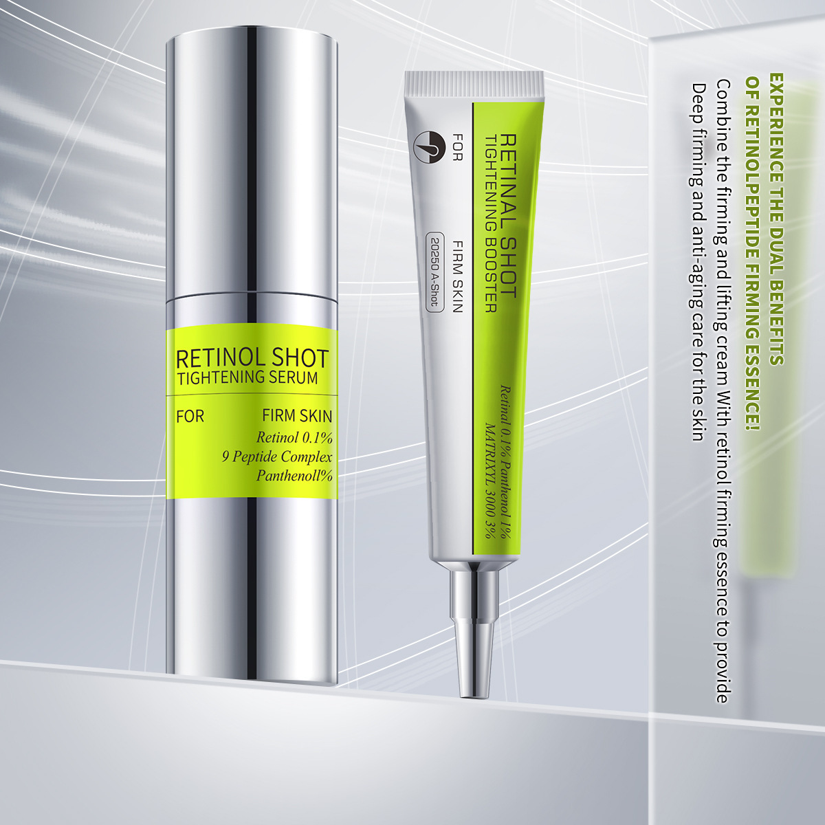 Retinol Cream - レチノールショットアイフェイスクリームアイクリームブライトニングタイトニングブースター、より滑らかな肌ケア、小じわ＆ハリ感を高める、1/2/3個入り