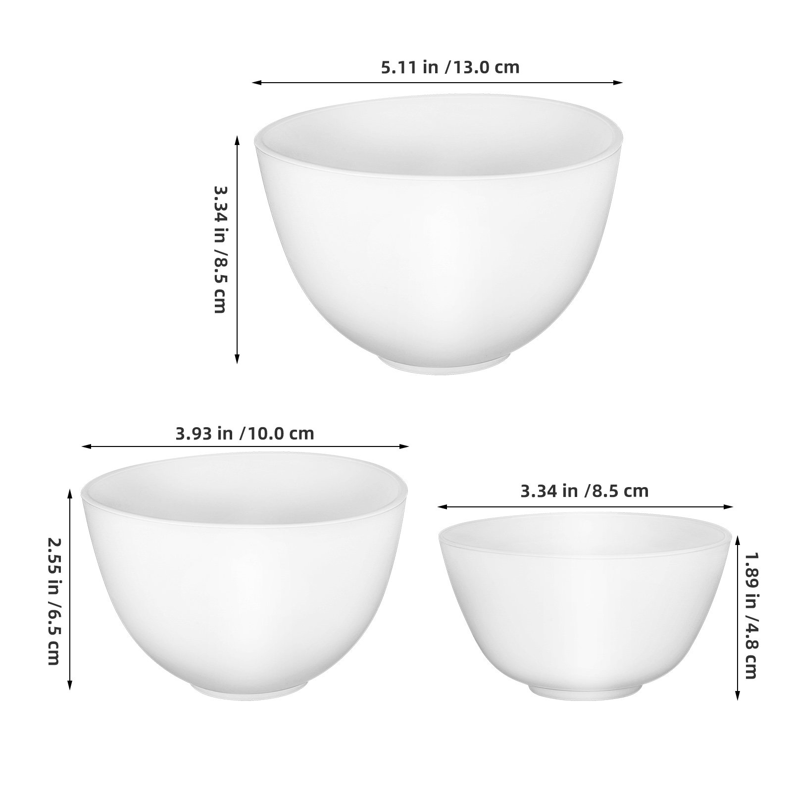 シリコン製マスク調合用ボウル3点セット。小、中、大の3サイズ - Body Lotion のレビューと価格