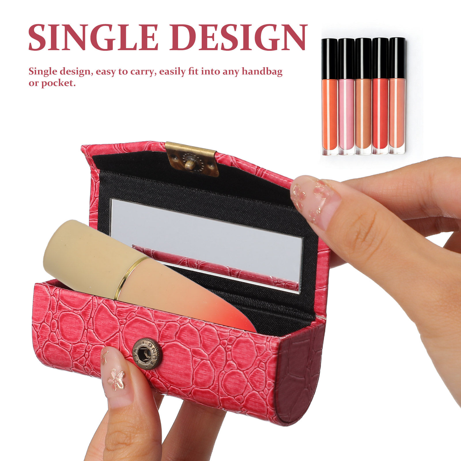 PU製のリップスティックケース。小型で、リップスティックを収 - Lip Balm のレビューと価格